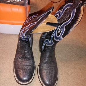 Chris Romero Black Bullhide Double welt boots